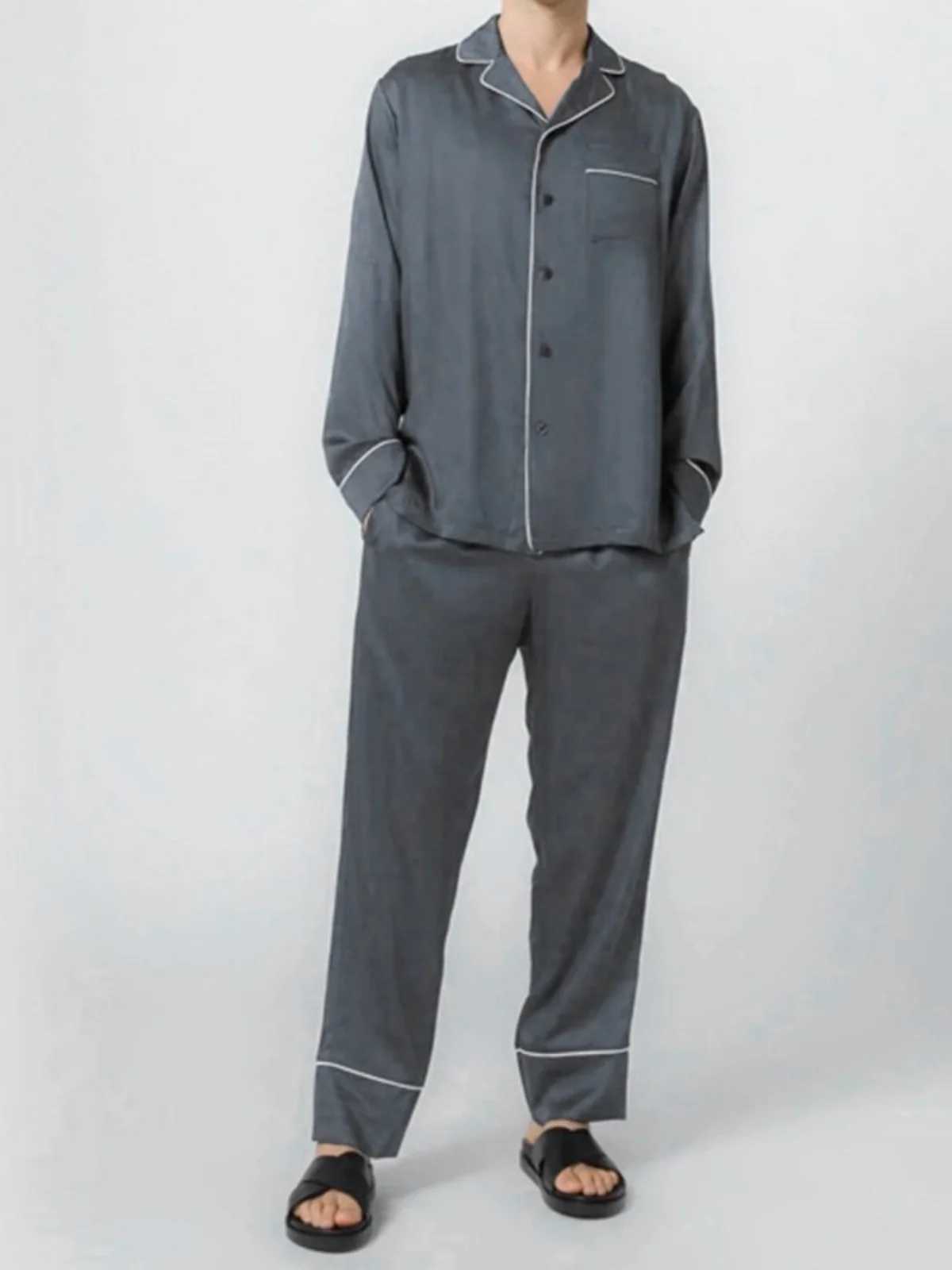 Couples Spring/Summer Merino Wool Tencel Cool Pajama Set Merino Casual Two Piece Pajama SetXJ250415