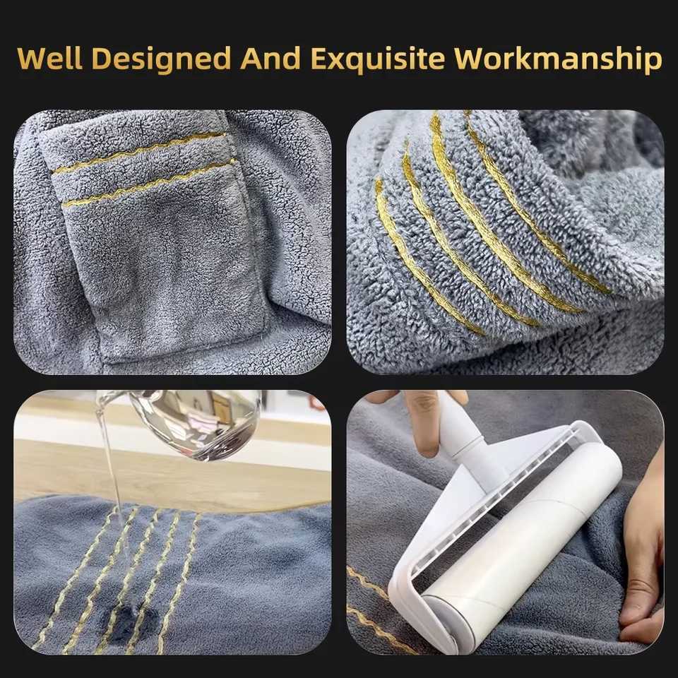 Mens bath skirt luxurious coral velvet bathrobe-super long thick and absorbent soft and lint-free soft texture for winter C251115