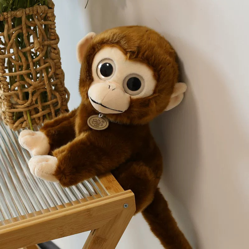 Wholesale simulation golden big eyed monkey plush toys made of super soft fabric, children's comfortable dolls, birthday gifts Y260128