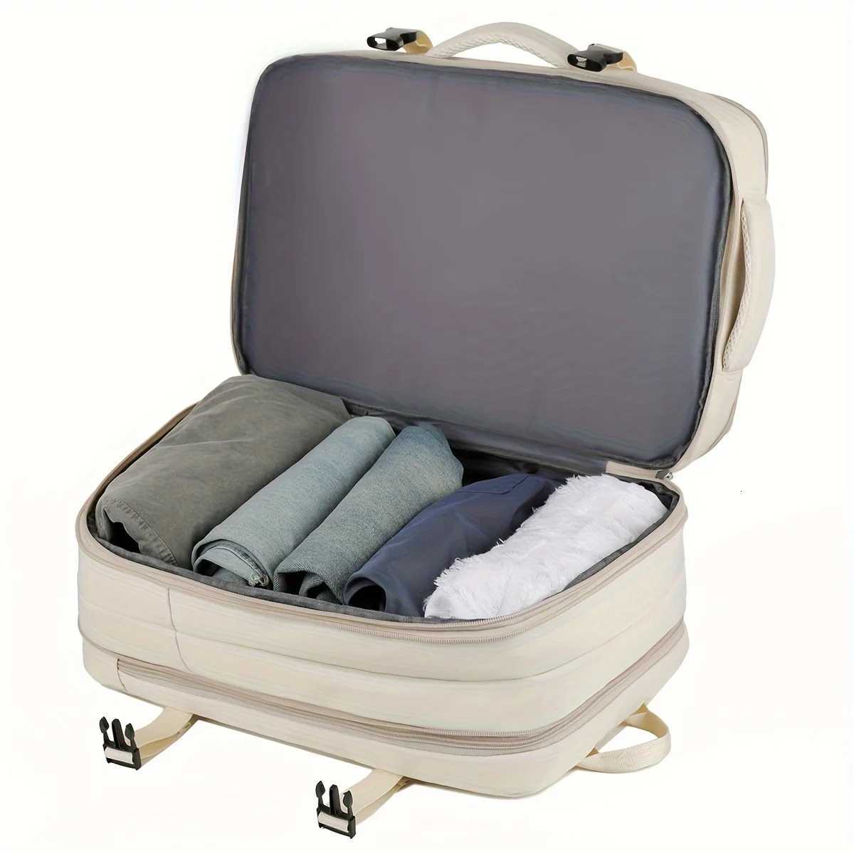 Expandable Backpack Mens Large-Capacity School Bag Business Trip Portable Luggage Bag Backpack College Student Laptop BagW251114