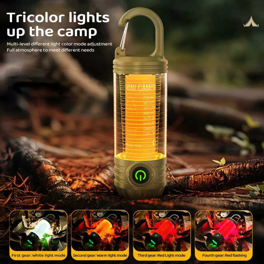 Rechargeable LED Camping Lantern Flashlight USB Charging Waterproof Night Light Outdoor Hiking Night Hanging Lamp Travel M251115