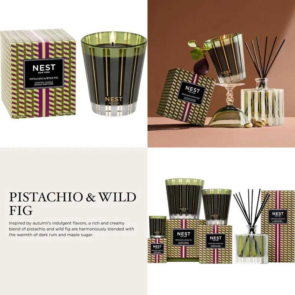 NEST New York Scented Classic Candle Pistachio Wild Fig - 81 oz - Up to 60-Hour Burn Time - Reusable Glass Vessel C251115