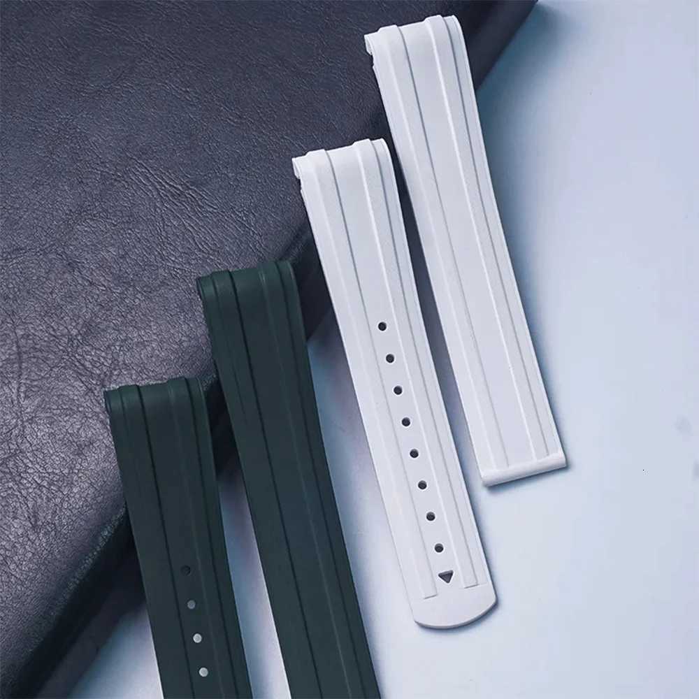 New Design FKM 20mm Curved End For Omega Seamaster 300 Fluororubber Strap PFAS Certificati With Original Fold Buckle Watch Bands W251114