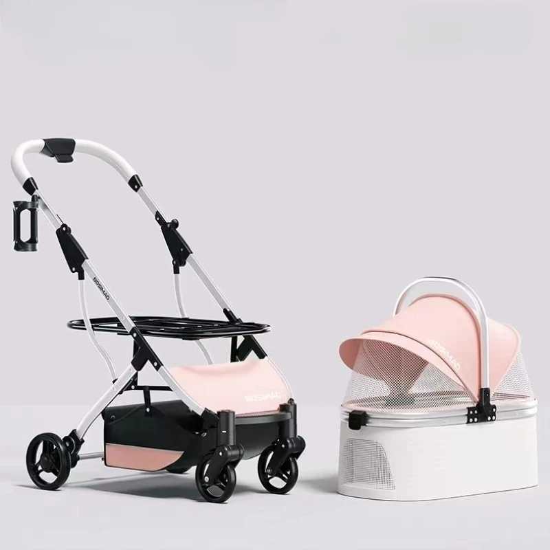 High appearance pet cart detachable and multifunctional lightweight foldable and portable pet cart X250415