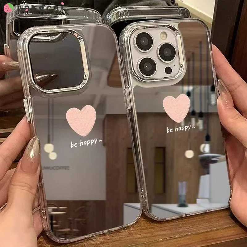 Love Heart Mirror Cover For Galaxy S25 S24 S23 S22 S21 Plus S20 FE Note 20 Ultra F55 F14 M55 M34 M22 F22 M14 A22 Cover J251202