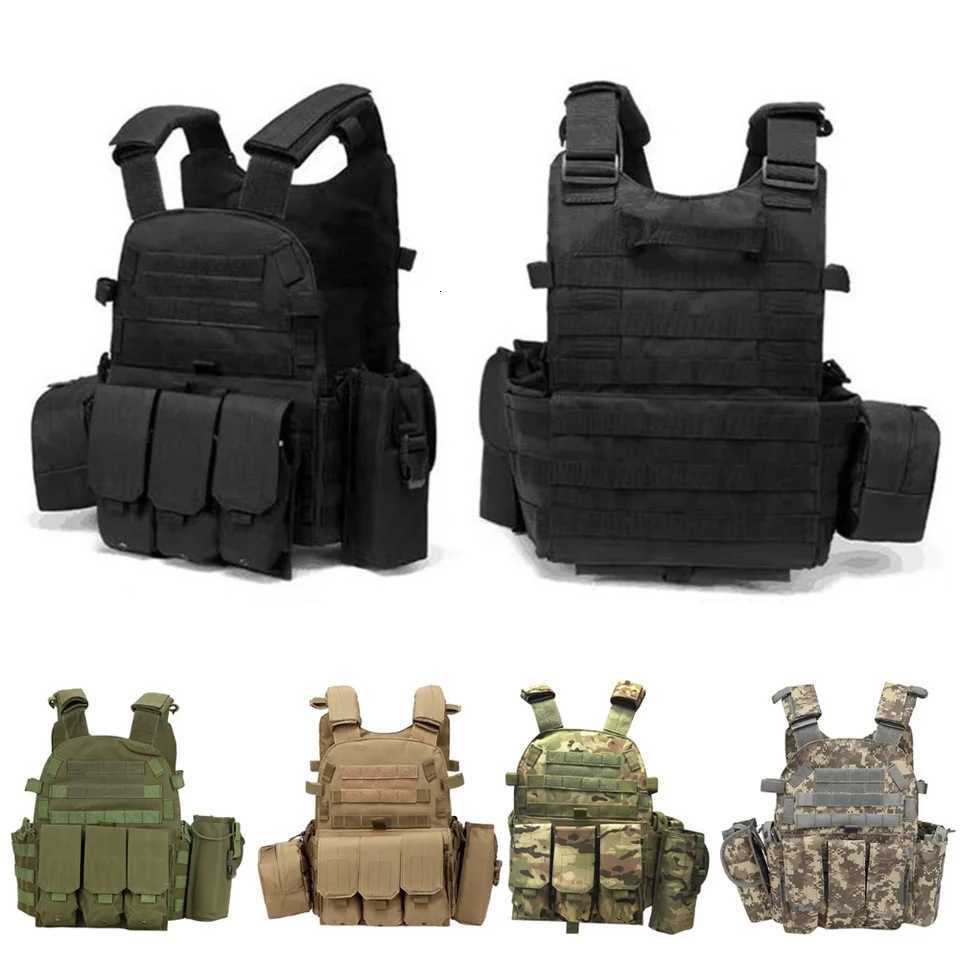Camouflage Plate Carrier Vest Multi-Functional Paintball Airsoft Vest Adjustable Men Women Combat Equipment for Outdoor Cycling XJ251114