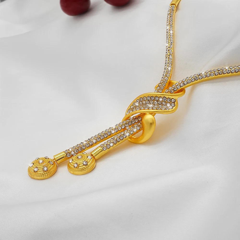 Dubai Gold Color Jewelry Sets African Indian wedding Bridal Wife gifts Necklace Bracelet Earrings ring Jewelery for Women 250414