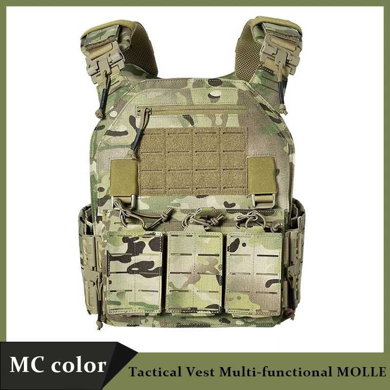 Tactical Vest - Versatile Outdoor Lightweight Vest Hunting Support Adjustable MOLLE Vest with Three Magazine Bags XJ251114