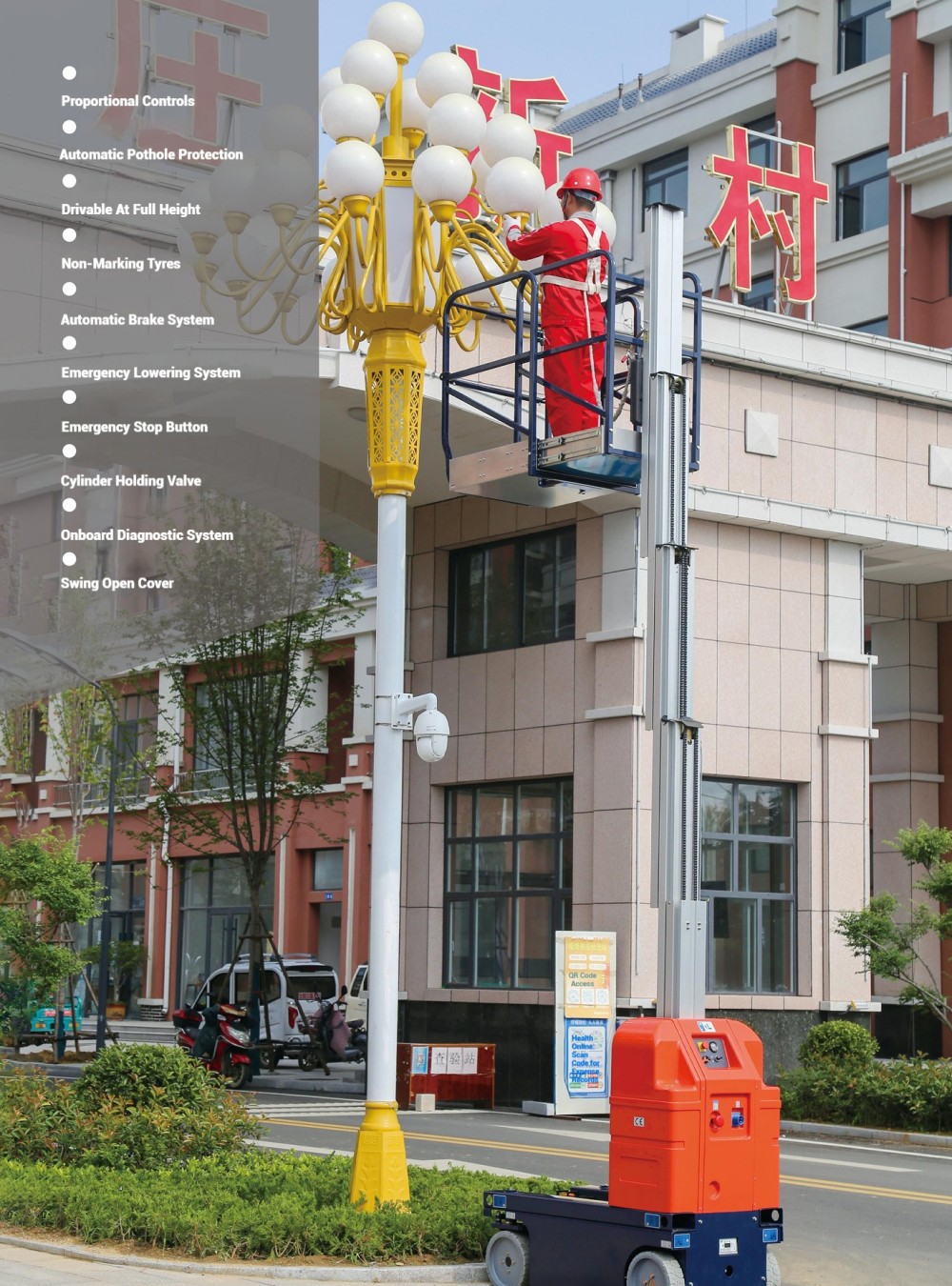 Self-propelled Aluminum Telescopic Mast Manlift 6m 7.5m High-altitude Work Platform Electric Cherry Order Picker