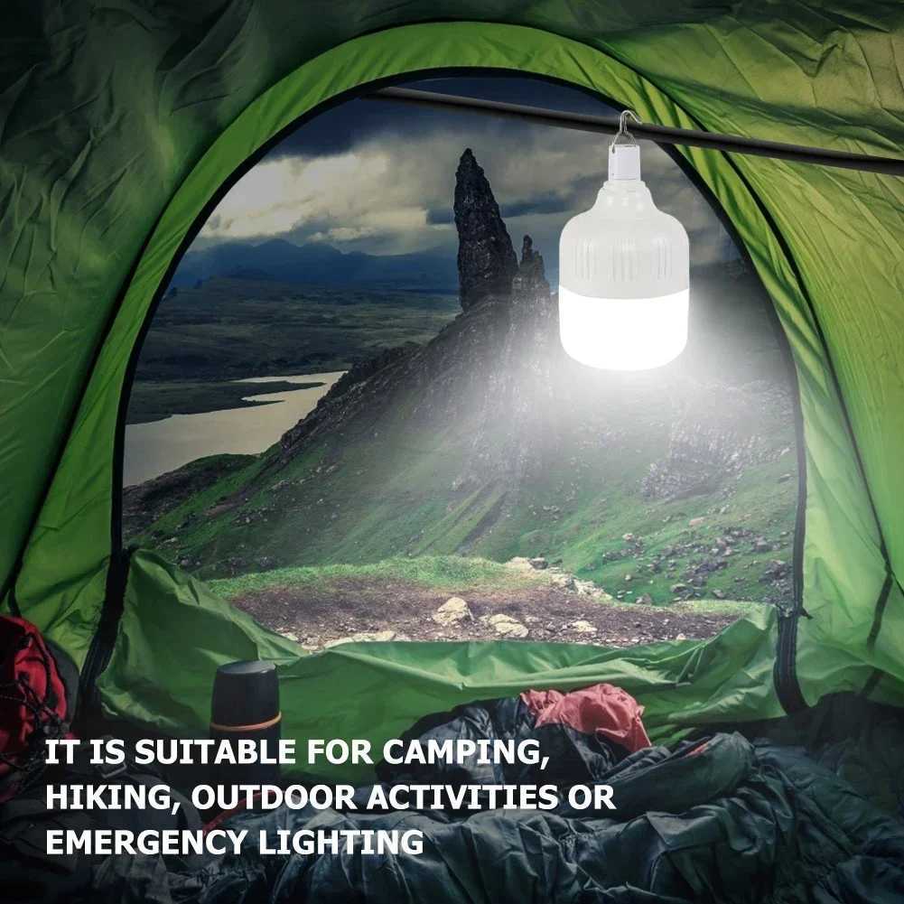 500W Portable Lantern Bulb Camping Light USB Rechargeable LED Bulb 5 Lighting Modes High Power Tent Light Outdoor Emergency Bulb M251115