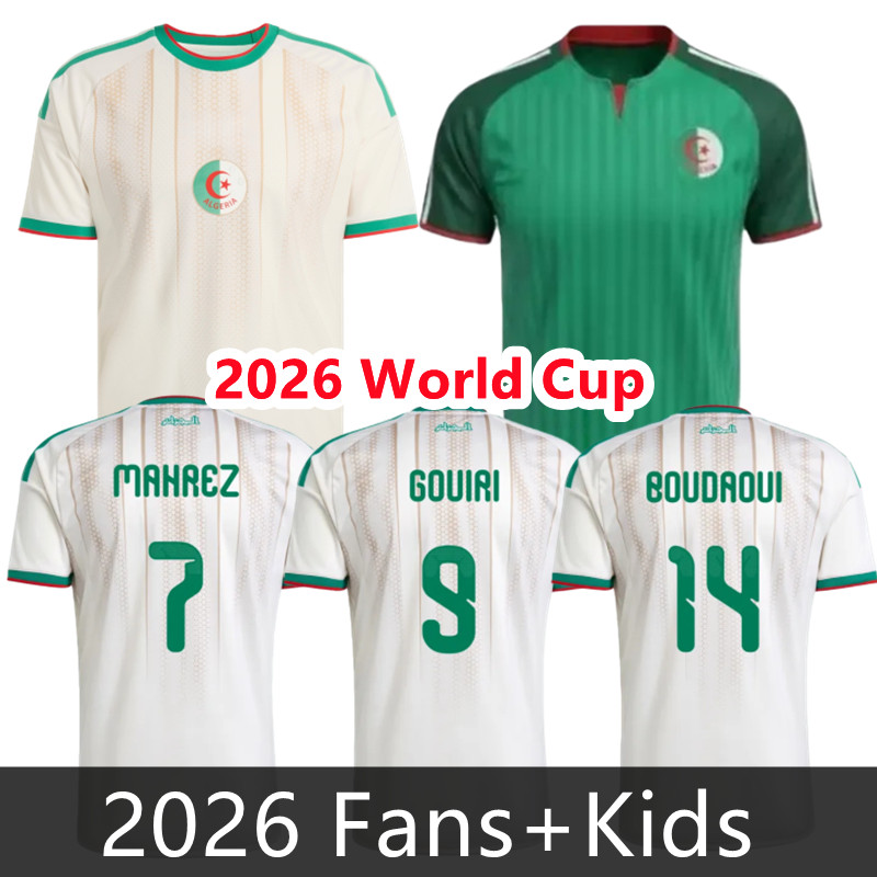 Algeria 2026 soccer jersey 26 27 Gouiri Amoura Hadj Moussa Boudaoui Houssem Aouar Rayan Ait-Nouri Benrahma Ramiz home away pre-match Camisetas football shirt