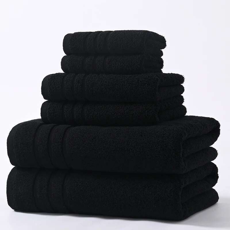 6/8Pcs Set Adult Bathroom Cotton Super Absorbent Wash Hand 2 Bath Towel Hotel Spa Beauty Salon Grey
