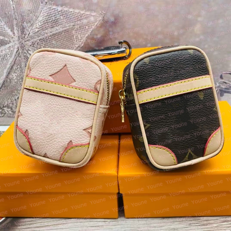 Mini Palm Springs Micro camera Bag Charm Designers Key Holder For Women Luxury Leather canvas Keyring Purse Charm Full Monogram Mens Car Key Chain earphone case