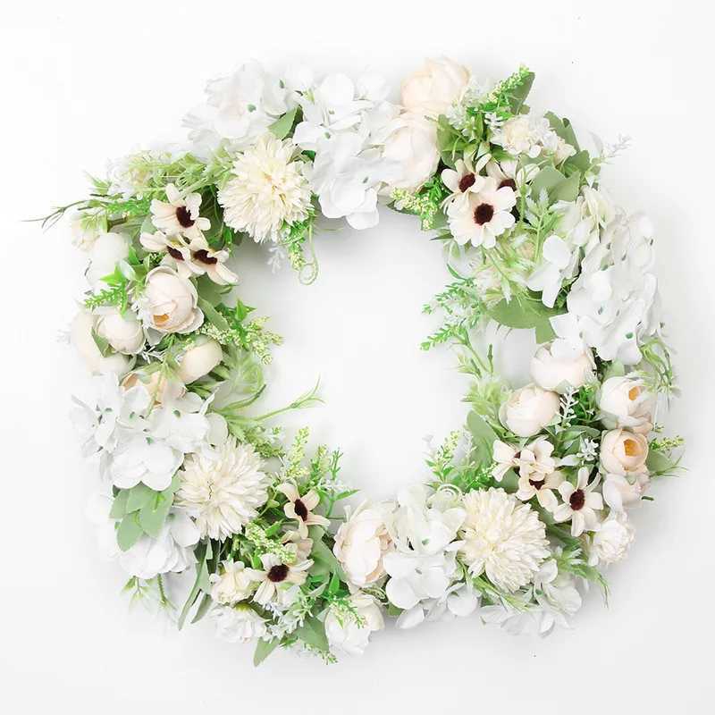 40cm Ins Artificial Garland Silk Flower Door Decoration Romantic Garland Door Decoration Wall Hanging Wall Decoration WeddingM251115
