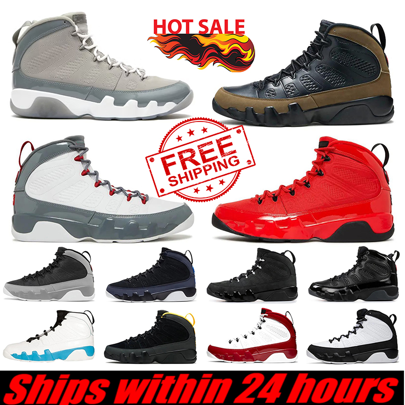 Designer basketball Shoes 9 shoes men women 9s Black Cement Cardinal Red Pine Green mens Sneakers shoes