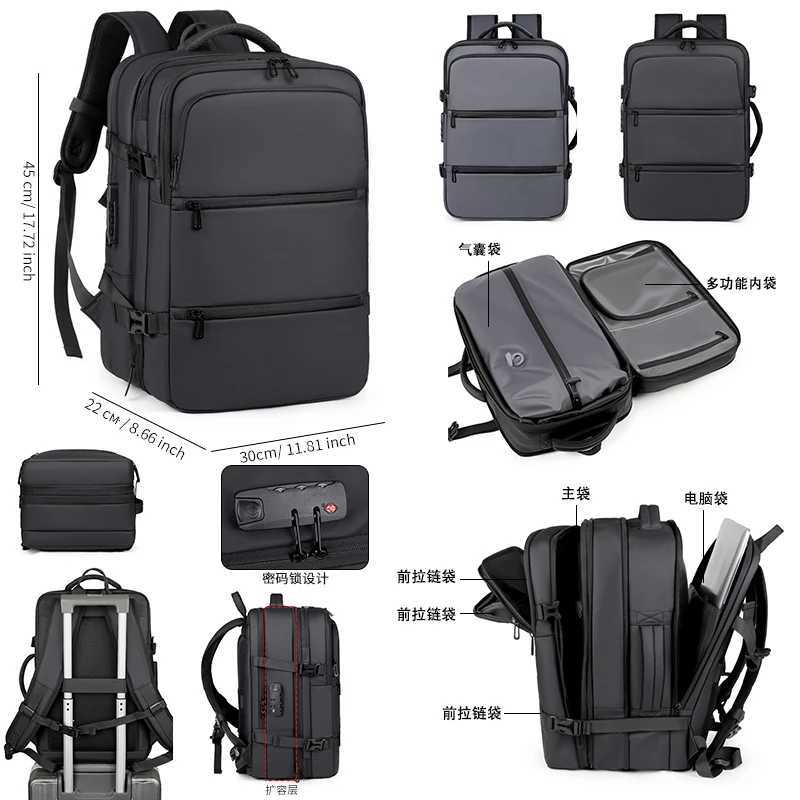 Mens Backpack Business Trip Backpack Large Capacity Expansi Mtifunctial Vacuum Cpressi Travel Backpack for Men Y251114