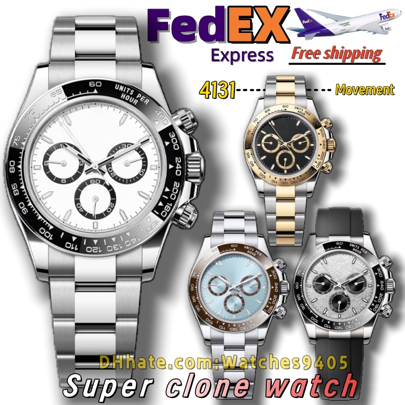 Mens Watch Designer Watches Chronograph watch Super clone CLean factory TOP Cal.4130 /4131movement Automatic Mechanical 904L steel Sapphire waterproof Watch FedEX