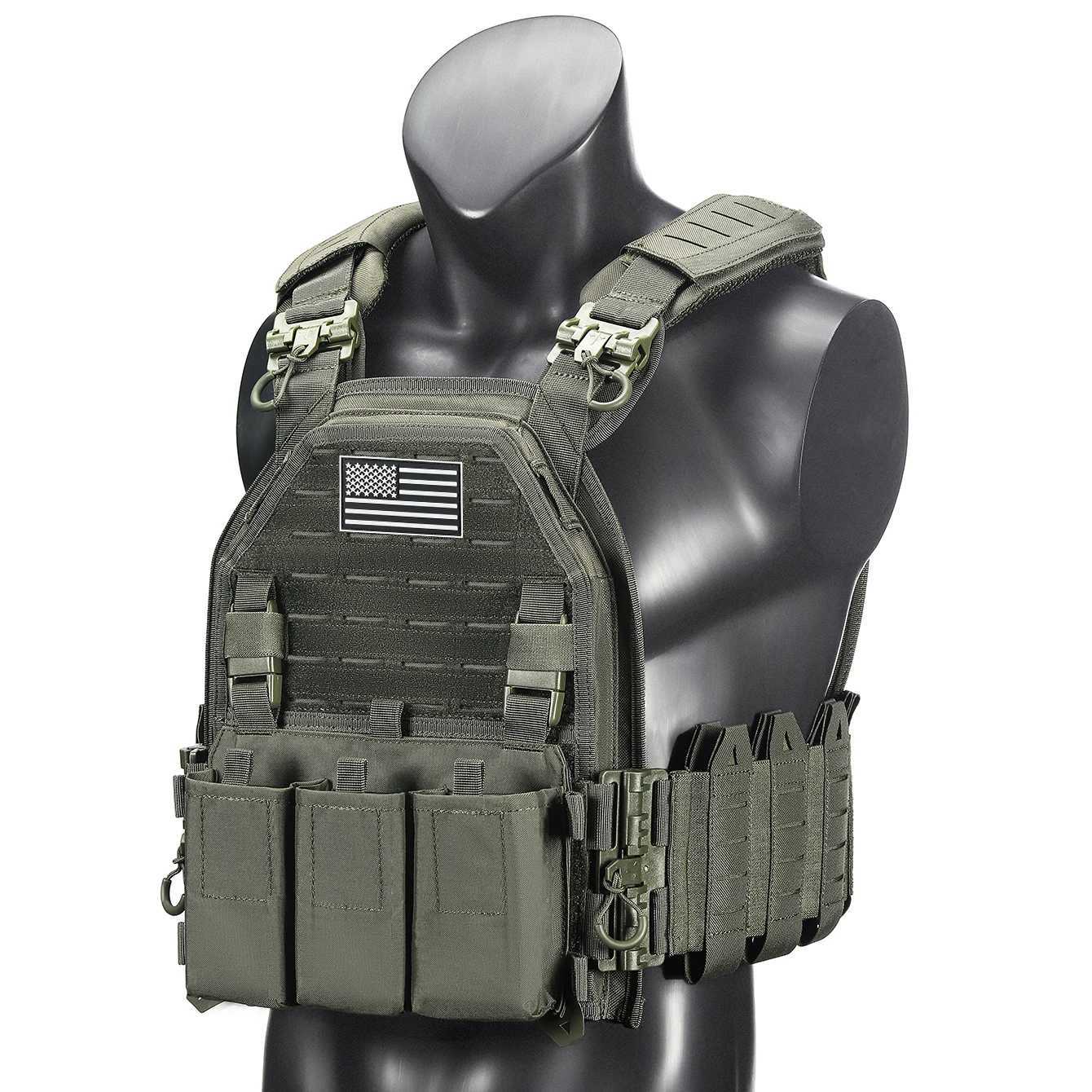 Outdoor Training Tank Top Triple Chest Item Pack MOLLE Extended Training Vest (Including US Flag) XJ250730XJ251114