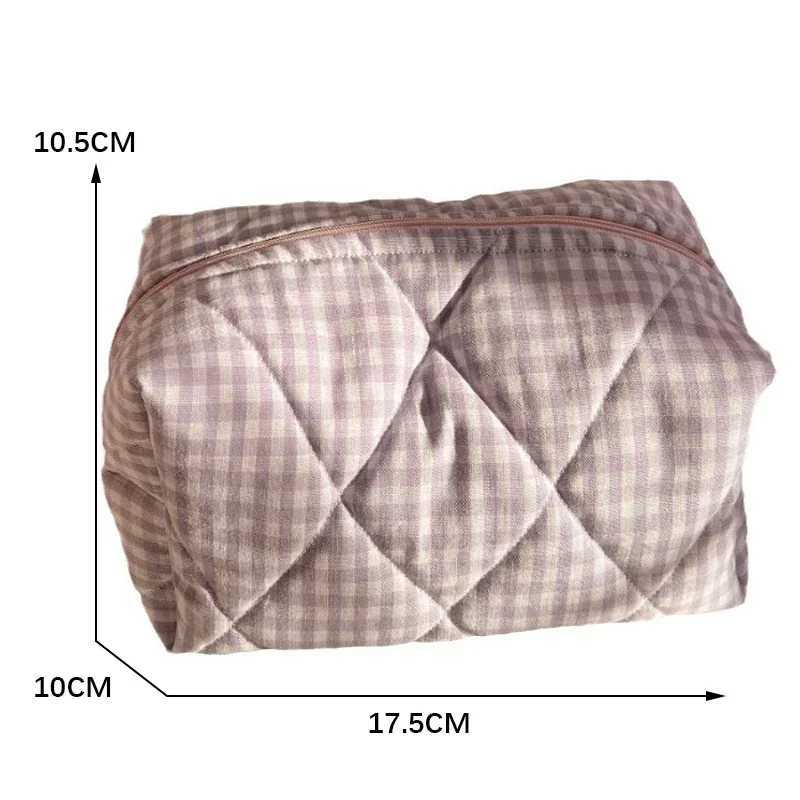 Fi Grid Flower Makeup Bag Large Capacity Portable Makeup Storage Bag Cotton Quilted W BagXJ250415
