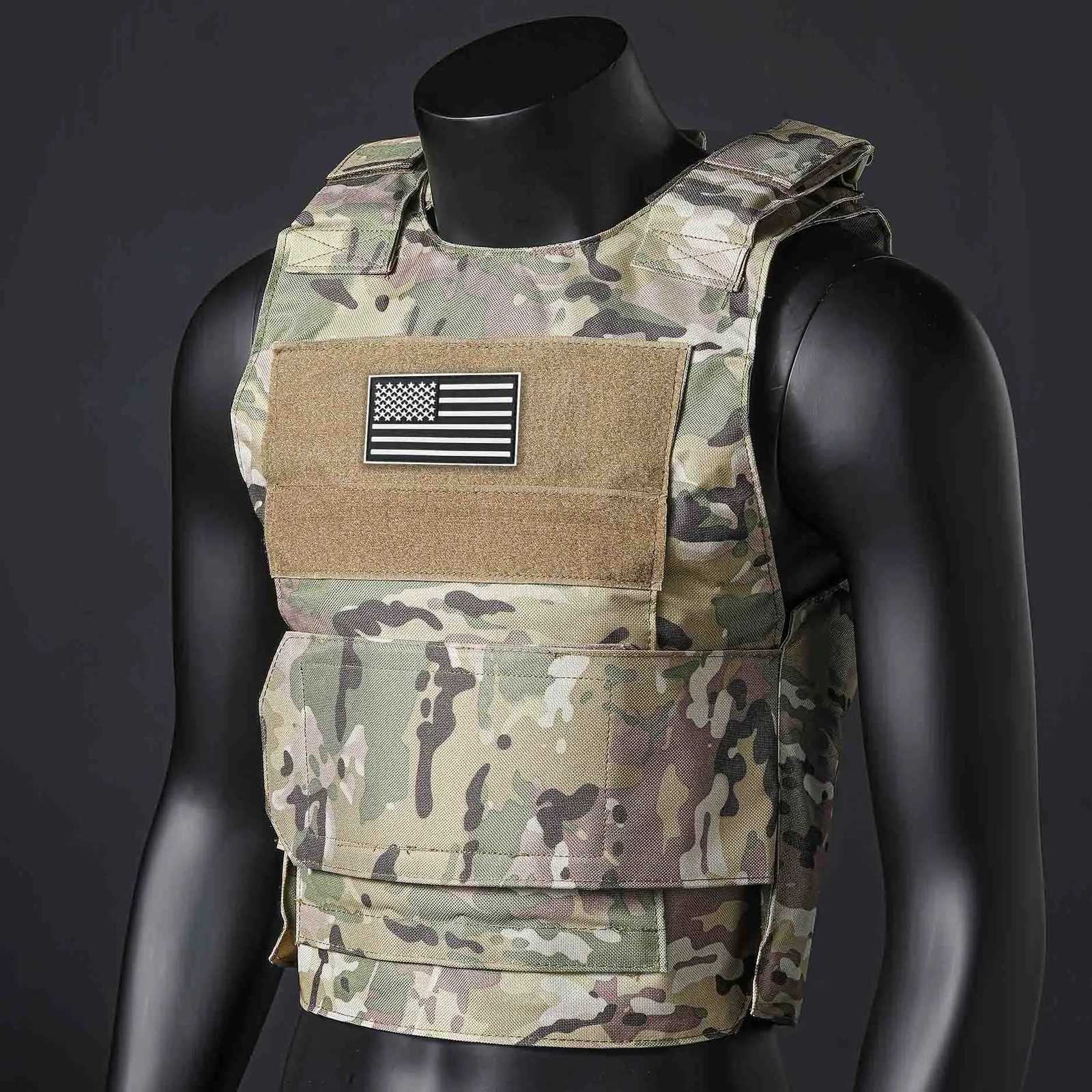 (Gift of American Flag) Quick Detachment Training Outdoor Vest Wilderness Adventure Equipment Training Clothes Black Eagle Vest XJ251114