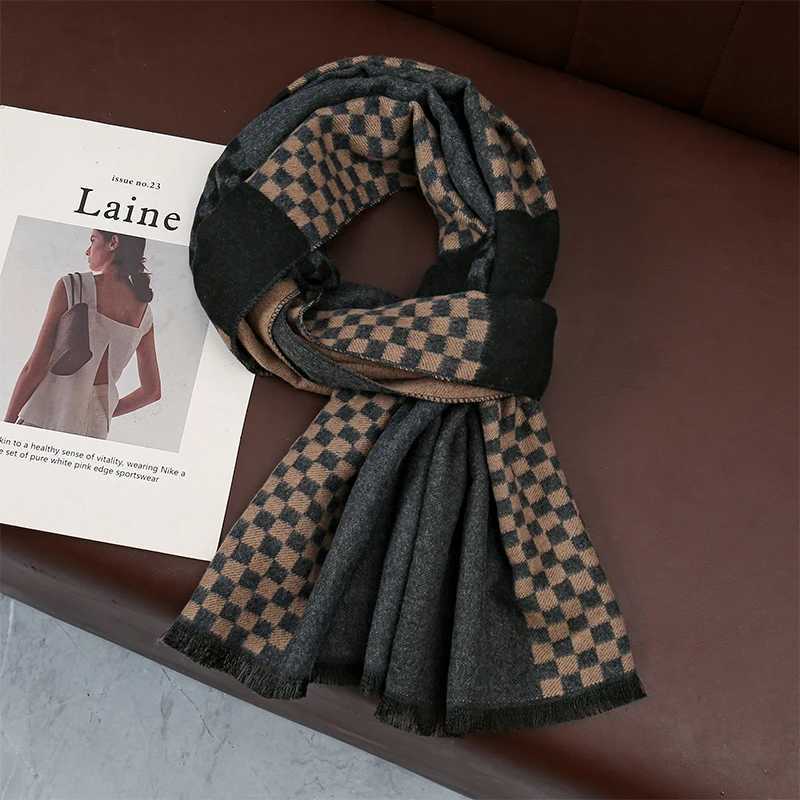 Luxury 2025 Winter Plaid Men Scarf Shawl Luxury Autumn Pashmina Handkerchief Elegant Pareo Outdoor Muffler Bufanda Men Clothing Y251115