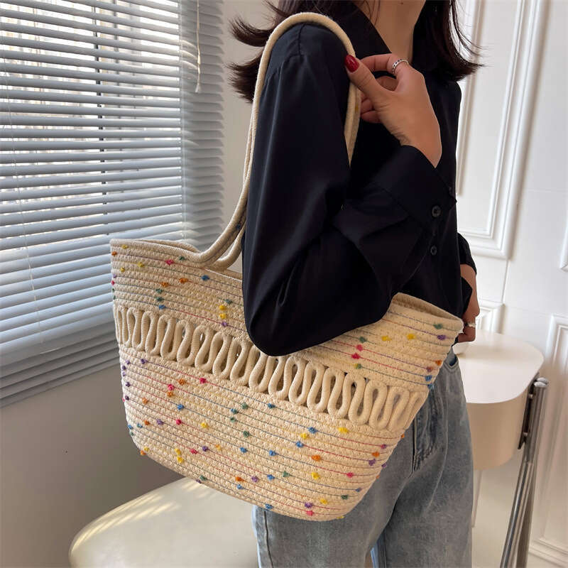 Handmade Beach Bag Single Shoulder Hollowed Out Summer Large Capacity French Woven Vacation Beach Bag For Women Kq2