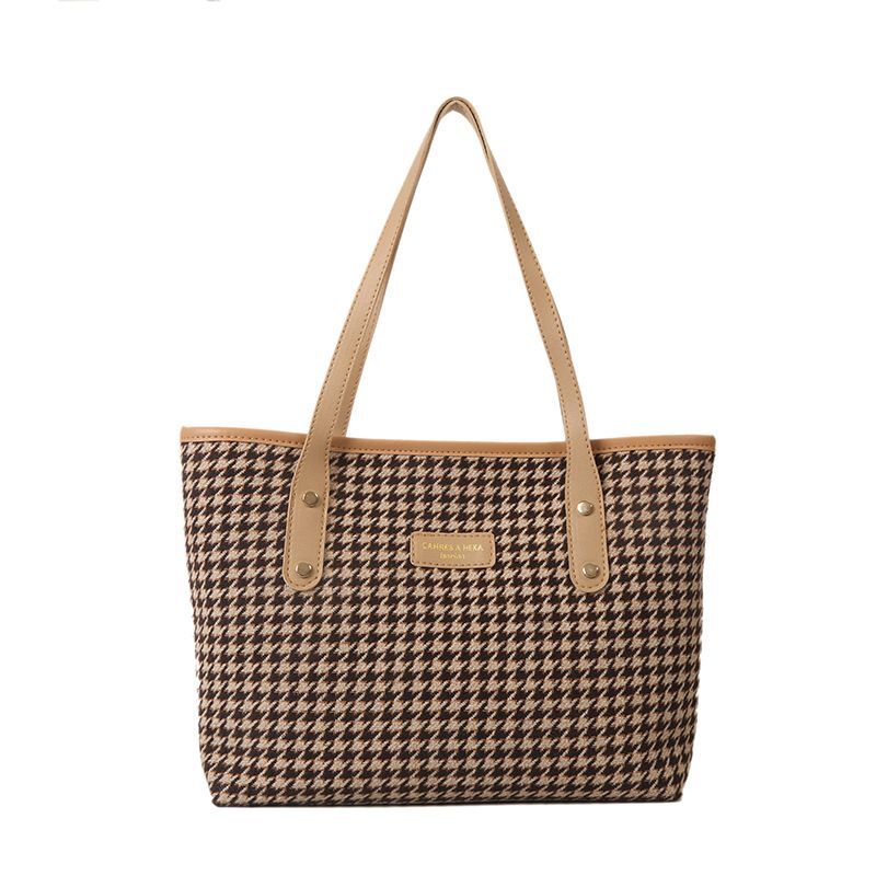 Fashion Commuting Large Capacity Autumn Plaid Trendy Casual New Shoulder Tote Women's Bag