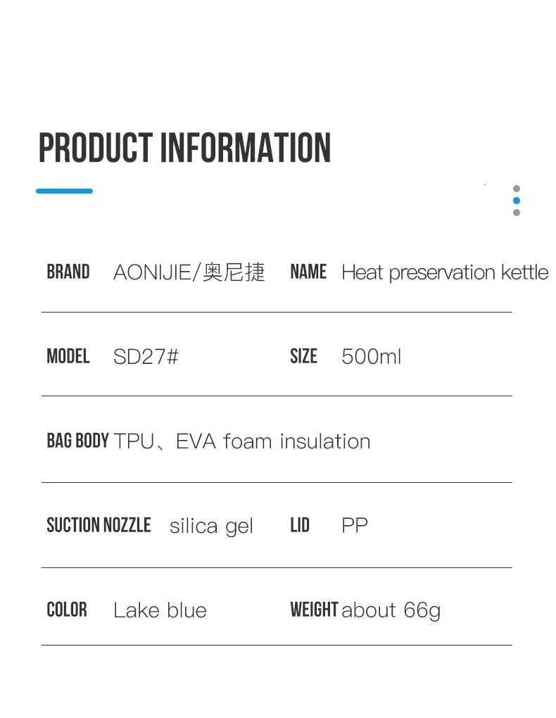 AONIJIE 420ml 500ml Outdoor Sports Hydration Bladder Heat Preservation Kettle Water Bottle For Running Hiking CyclingW251114