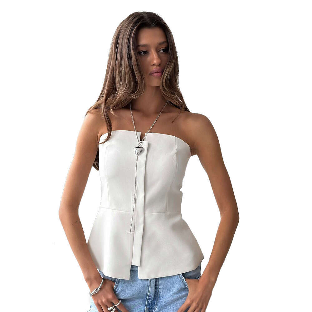 hoodie Mmwomen's Wear INS Fashion Zipper Spring/Summer New One Piece Collar Top Sexy Bareback Skincare jacket