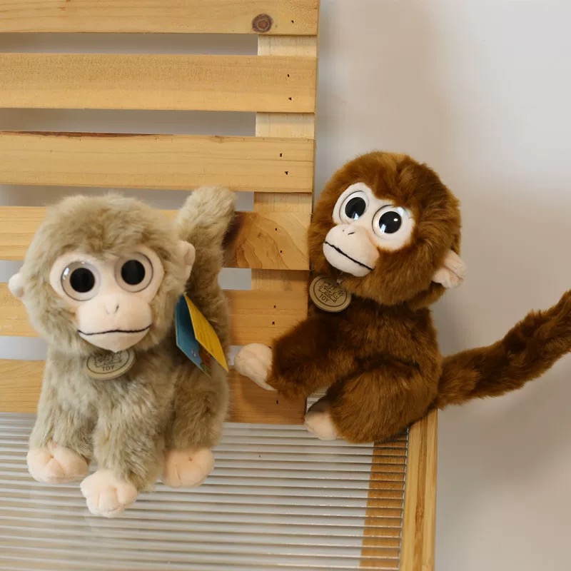 Wholesale simulation golden big eyed monkey plush toys made of super soft fabric, children's comfortable dolls, birthday gifts Y260128