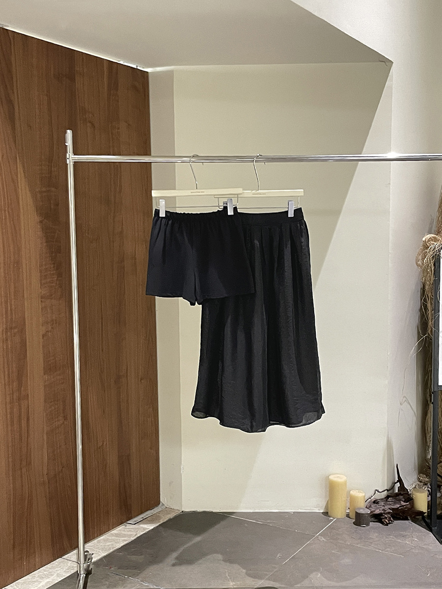 X53145 High quality summer new heavy double-layer yarn simple two-piece loose hem skirt