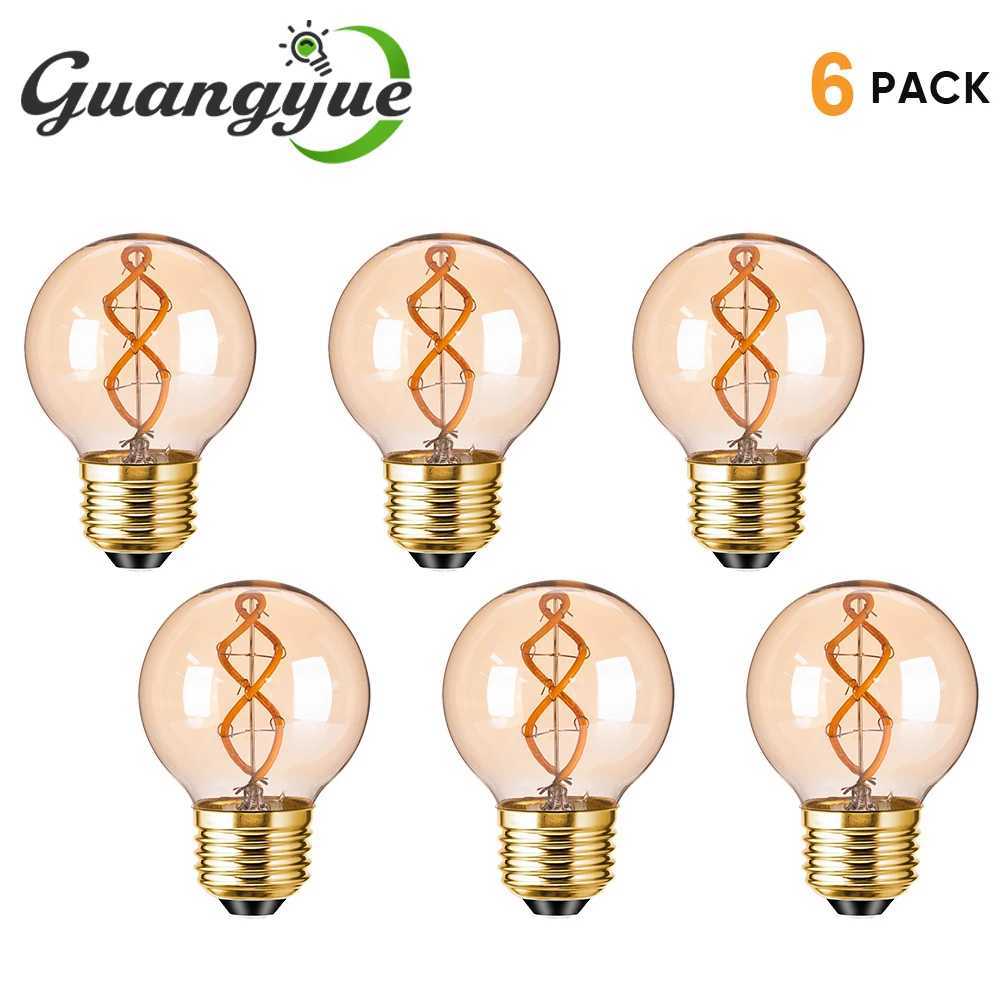 G50 Spiral Light Bulb 3W E26 E27 Edison Filament LED Bulbs 2200K E14 E12 Globe Replacement Bulbs for Chandelier Vanity Ceiling C251115