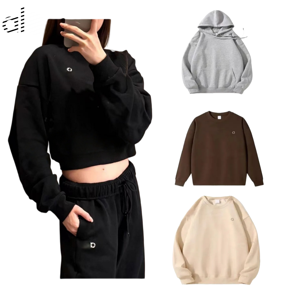 alonessity Yoga Hoodie large Women Yoga Perfectly Oversized Sweatshirts 3D Logo Sweater Loose Long Sleeve short sleeves Crop Fitness Workout Crew Neck Blouse 17