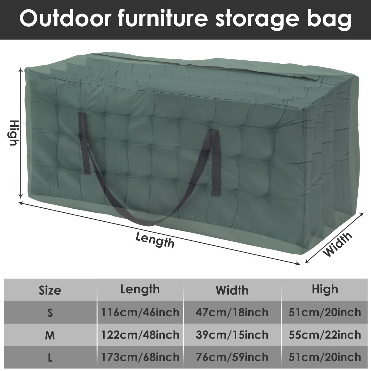 Cushion Storage Bag Large Capacity Furniture Protective Cover Outdoor Garden Waterproof Dustproof Christmas Tree Organizer 250407