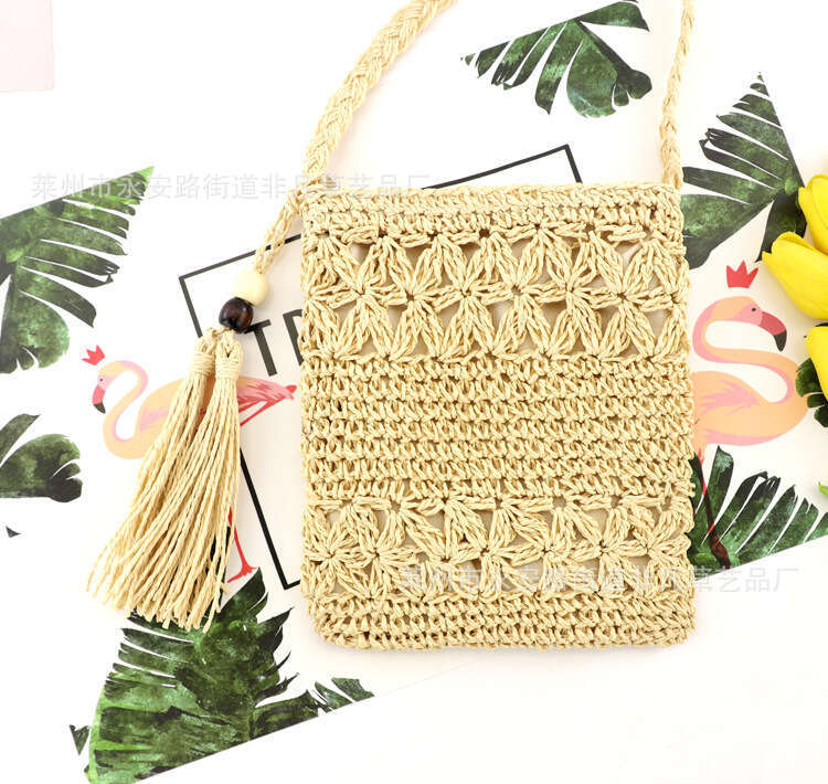 Handmade Beach Bag Instagram's New Forest Style Hollowed Out Single Shoulder Crossbody Tassel Beach Casual Women's Grass Woven Bag Kq2