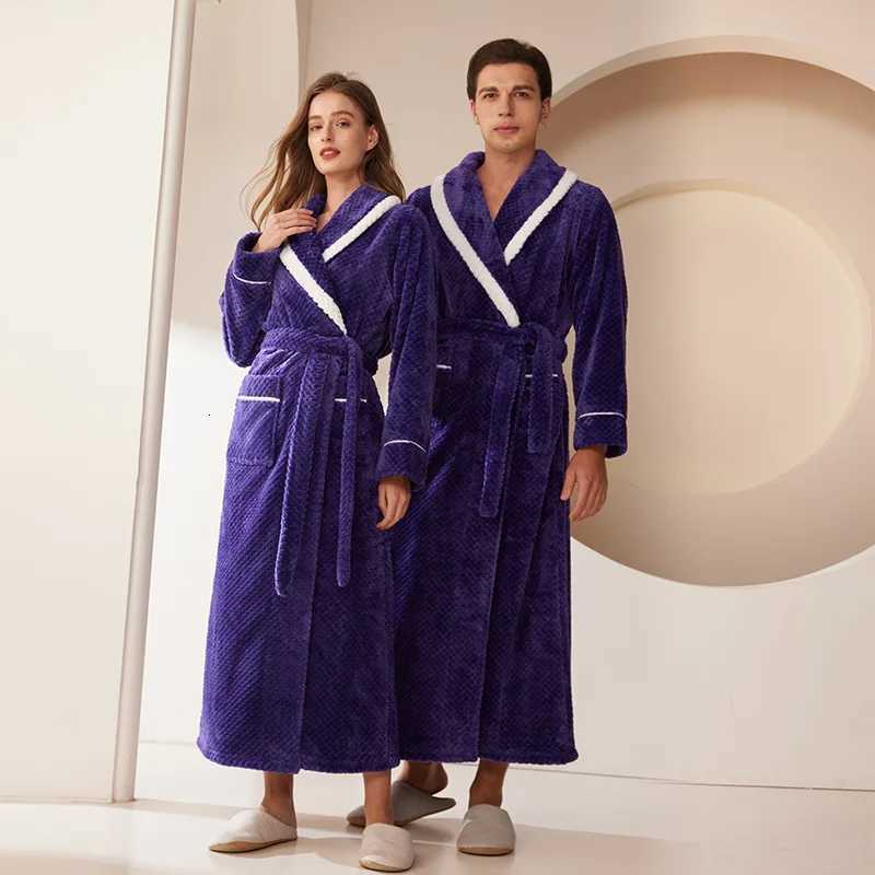 Women Bathrobe Warm Clothes For Hotel Shower Sauna Swimming Pool Soft Flannel Terry Robe Large Size Long Robe For Men Nightgowns C251115