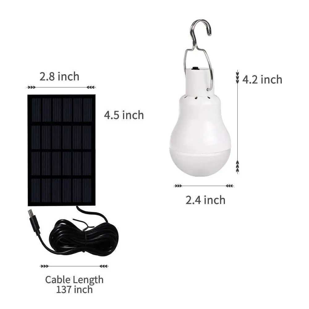 LED Solar Bulb Light Waterproof Outdoor 5V USB Charged Hanging Emergency Sunlight Powered Lamp Portable Powerful Indoor House C251115