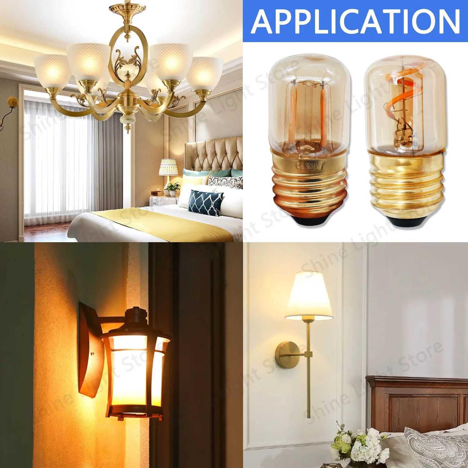 1W/15W LED Edison Bulb E27 Filament Lamp AC220V T28 Retro Bulb Tungsten Filament Bulb Restaurant Light 2200K Diode Accessories C251115