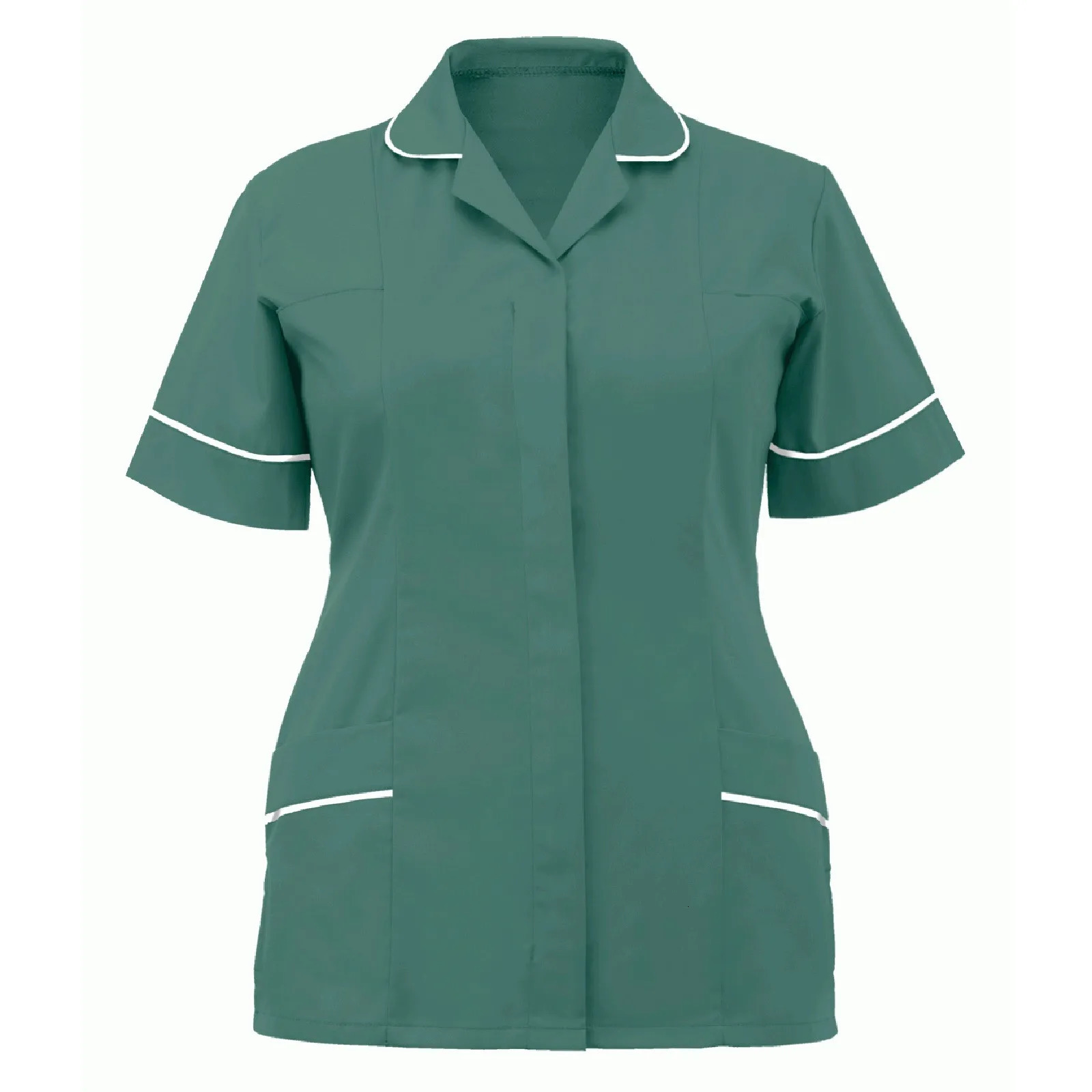 Women Nurses Tunic Uniform Clinic Carer Lapel Protective Clothing Tops Summer Ladies Plus Size Sexy Scrub Work Nurse Uniform 250415