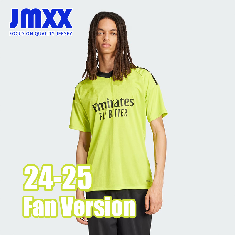 JMXX 24 25 Reals Madrids Pre Match Soccer Jerseys Light Green GK Goalkeeper Special Training Mens Jersey Man Football Shirt 2024 2025 Fan Version