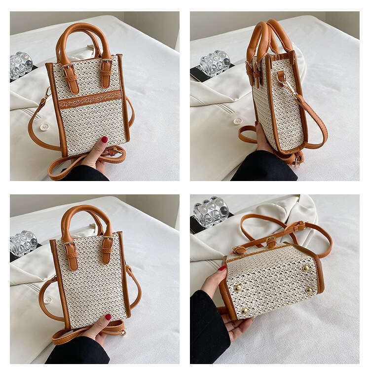 Handmade Beach Bag Ethnic Style One Shoulder Hand-Held Grass 2025 Summer New Personalized Outfit Travel Vacation Embroidered Thread Woven Women's