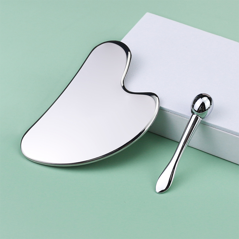Facial Beauty Tool Set Heart-Shaped 304 Stainless Steel Gua Sha Board LM-Style Eye Cream Massager