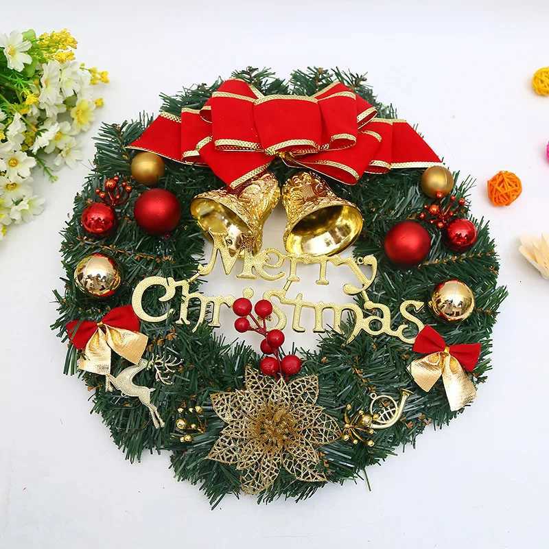 30CM Christmas Decoration Garland Front Door Window Decoration Christmas Wreath Pendant Ornament Navidad New Year Party SuppliesM251115
