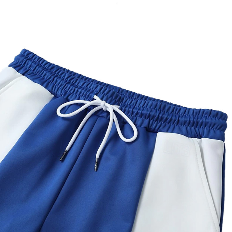 American men's casual sports loose fit healthy fabric waistband, slow running, quick drying splicing, contrasting color pants