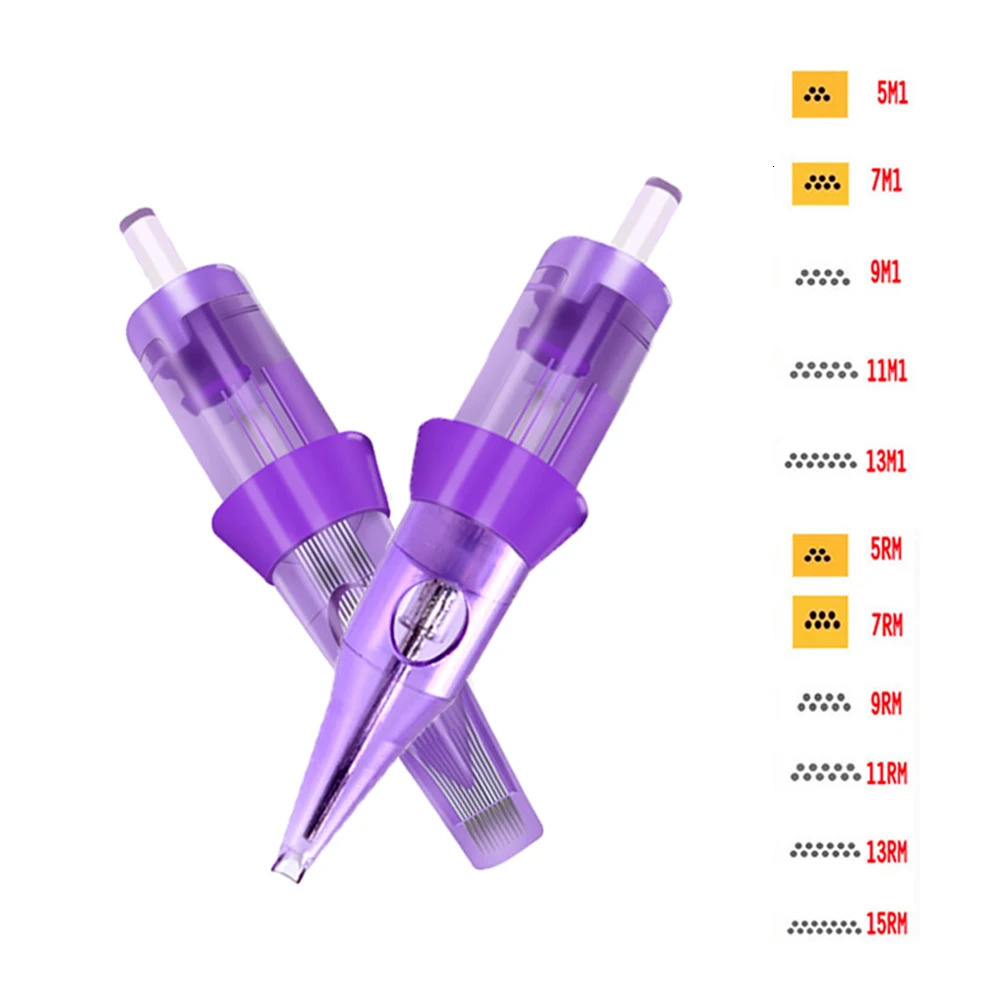 50PCS RL/RS/RM/M1 Professional Tattoo Cartridges Needles Standard 0.M Disposable Tattoo Needle For Permanent Makeup Machine 250409