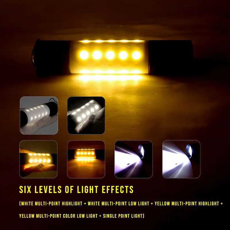 Multifunctional Flashlights Portable Hanging Tent Light USB Rechargeable Camping Light Waterproof 6 Modes with Tripod Stand M251115