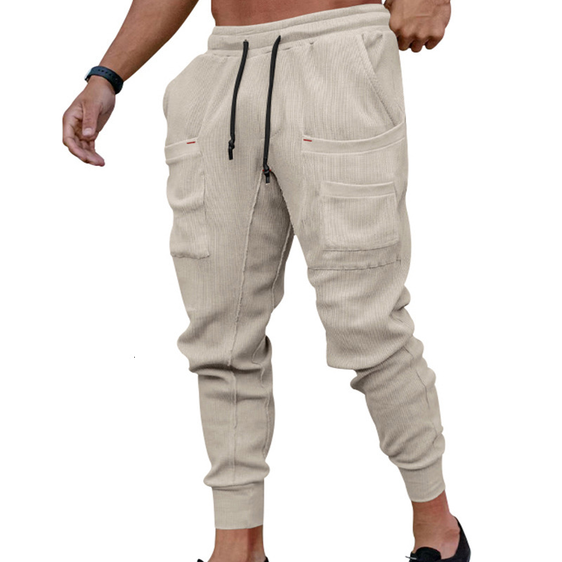 2025 autumn sports sweatpants with loose fit and multiple pockets, men's casual pants
