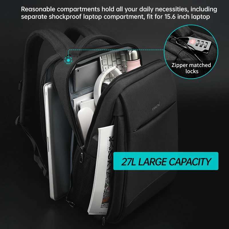 Tigernu Mens Backpack Fashion Travel Backpacks Male Anti Theft USB Charging 156 Laptop Backpack Waterproof School Bags For MenW251114