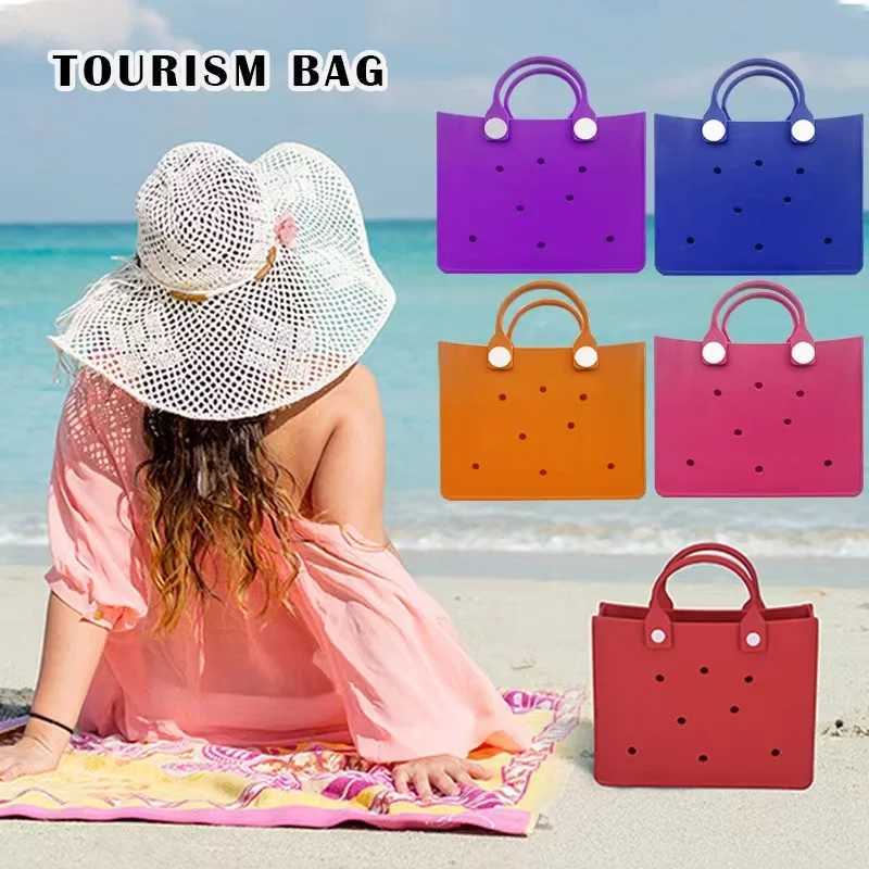 2024 INS Cute Beach Hole Bag EVA Waterproof Durable Handbag Slide Phone Storage Bag Childrens Swimming Shopping Bag W250415