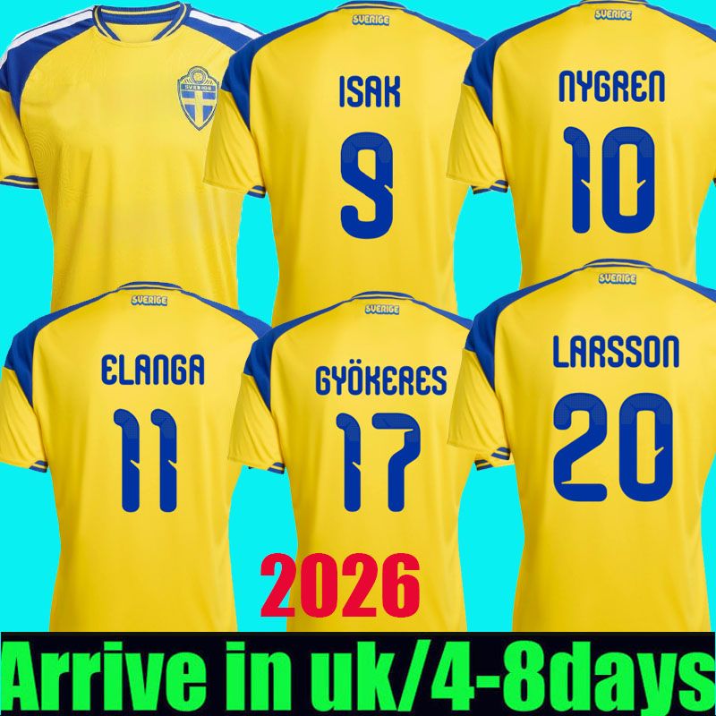 2026 2027 Sweden soccer Jerseys 26 27 isak Gyokeres Elanga Bergvall Nygren Larsson uniform home away Football Shirt